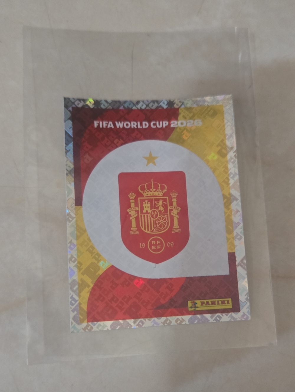 Panini Spain Crest Sticker - Red & Gold Accents